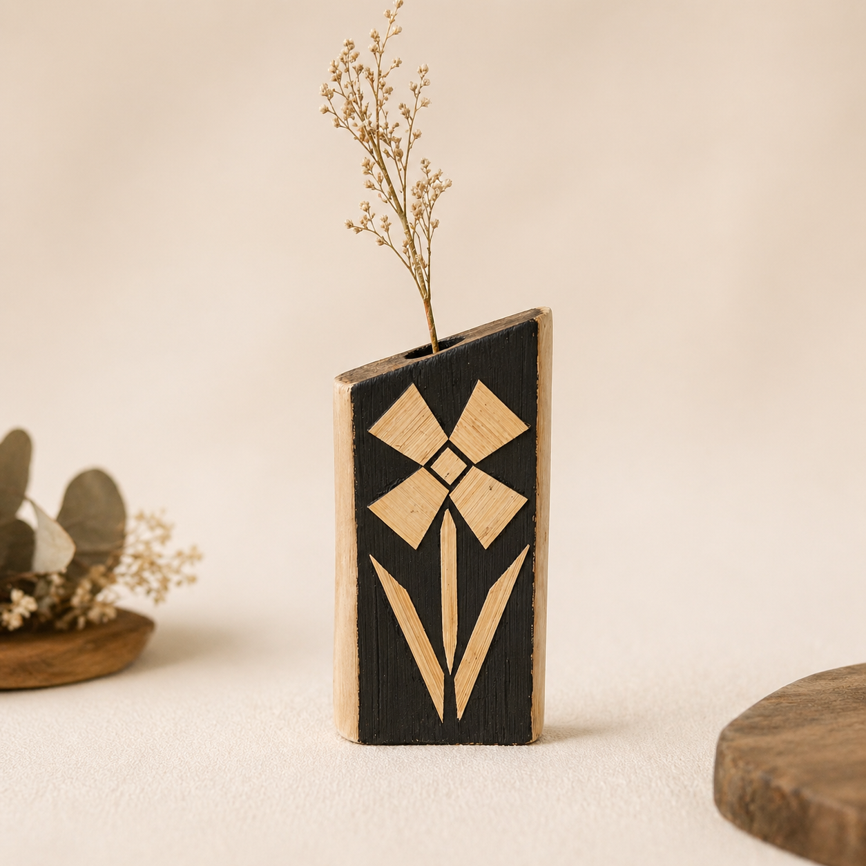Quiet Bloom - Mini handcrafted wooden vase