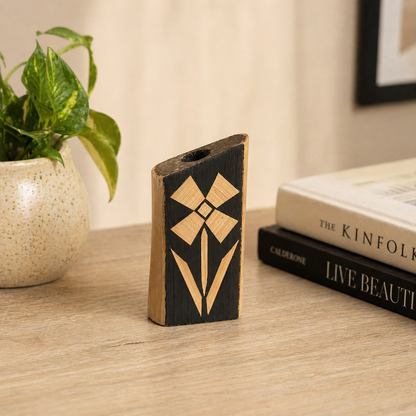 Quiet Bloom - Mini handcrafted wooden vase