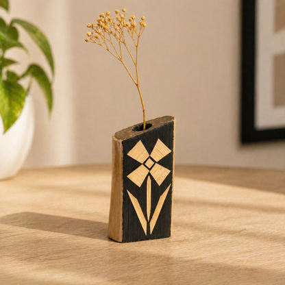 Quiet Bloom - Mini handcrafted wooden vase