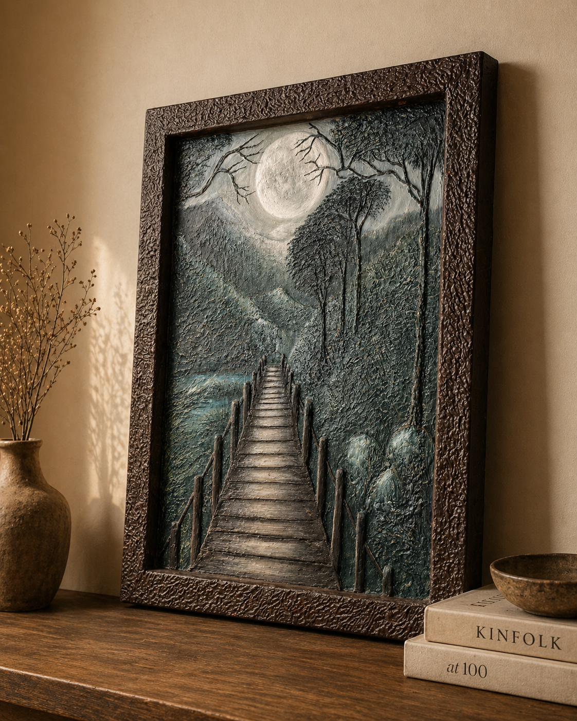 Silent Passage - Handcrafted 3D Textured Wall Art