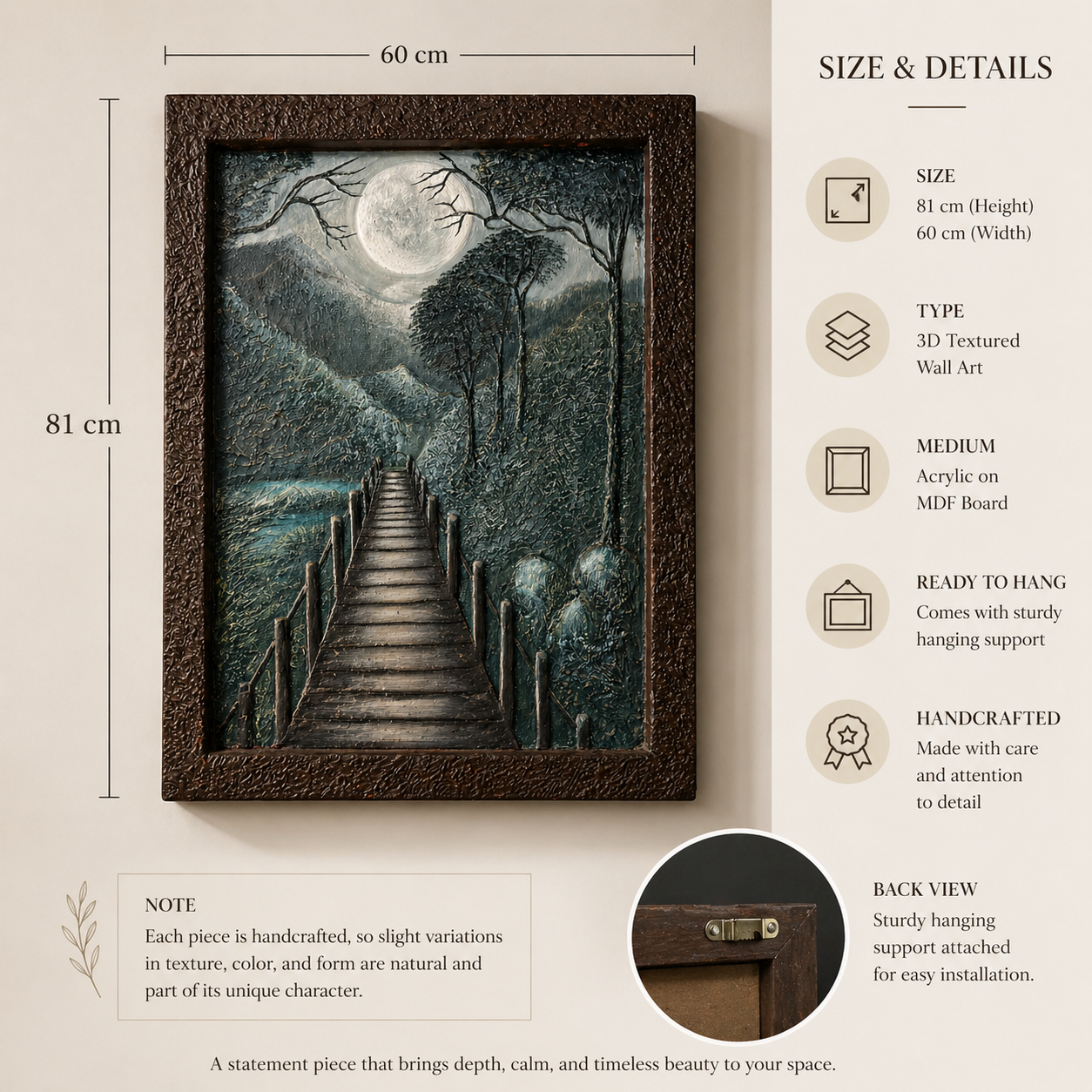 Silent Passage - Handcrafted 3D Textured Wall Art