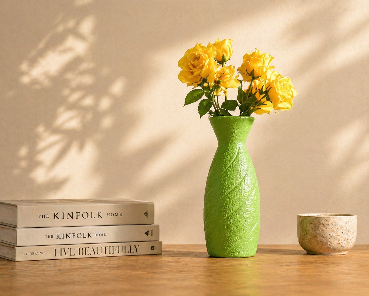 Verdant Ripple - Handcrafted Textured Decorative Vase