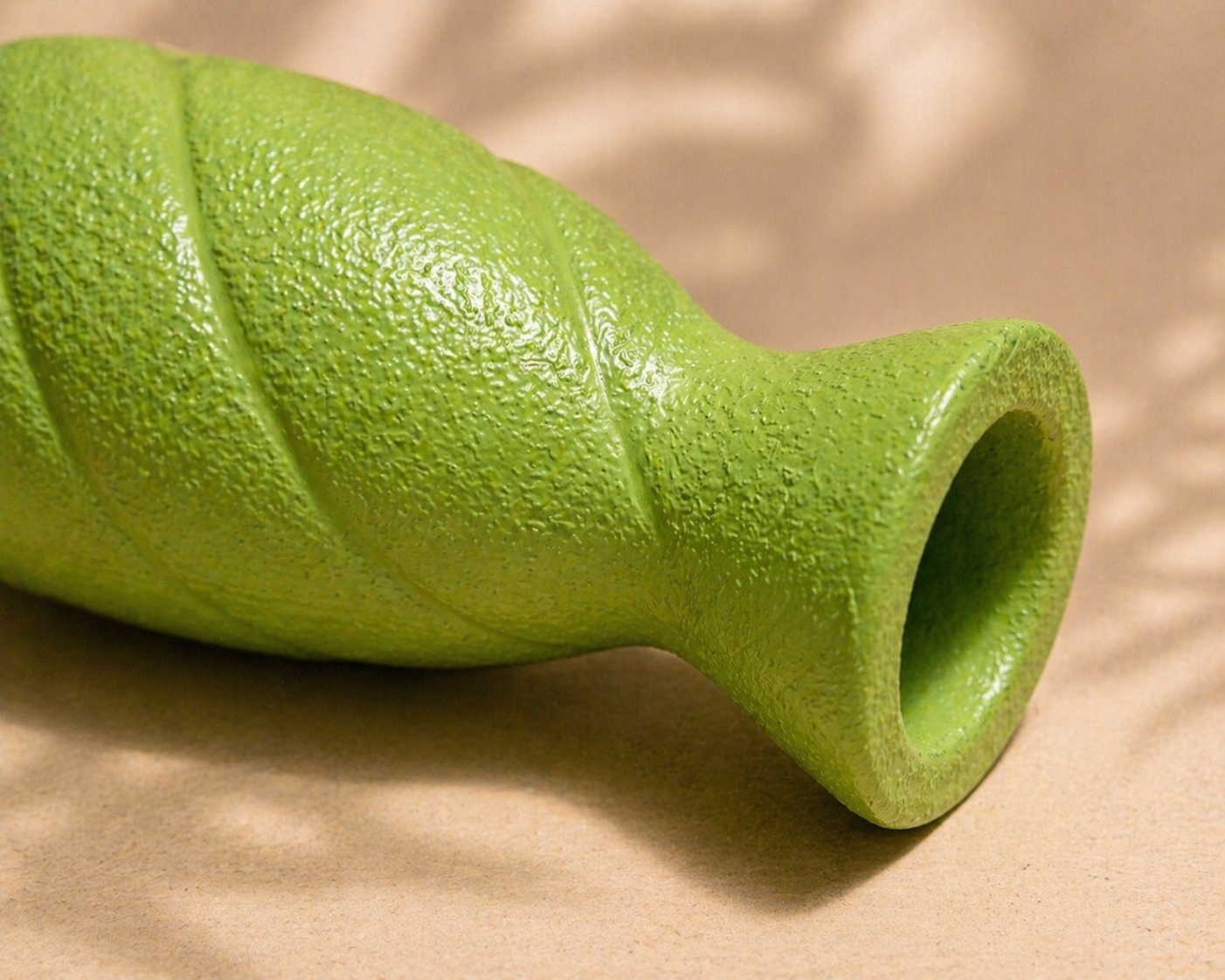 Verdant Ripple - Handcrafted Textured Decorative Vase